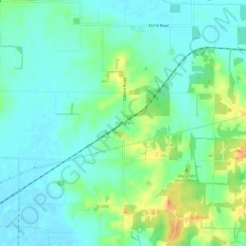 Topografisk kort Caborn, højde, terræn