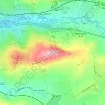 Topografisk kort Eccles Pike, højde, terræn