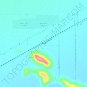Topografisk kort Hyder, højde, terræn