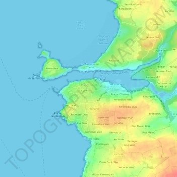 Topografisk kort Place Manigod, højde, terræn