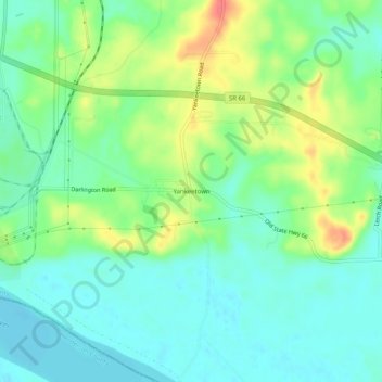 Topografisk kort Yankeetown, højde, terræn