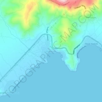 Topografisk kort Eratini, højde, terræn