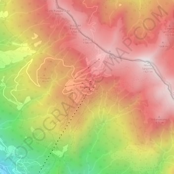 Topografisk kort Doganaccia, højde, terræn