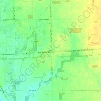 Topografisk kort Riley, højde, terræn