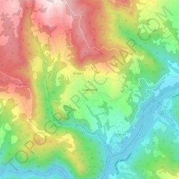 Topografisk kort Casemasce, højde, terræn