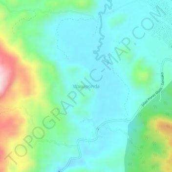 Topografisk kort Wasuponda, højde, terræn