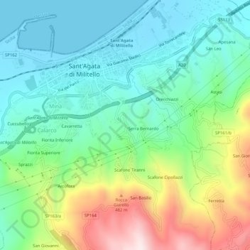 Topografisk kort Pairò, højde, terræn