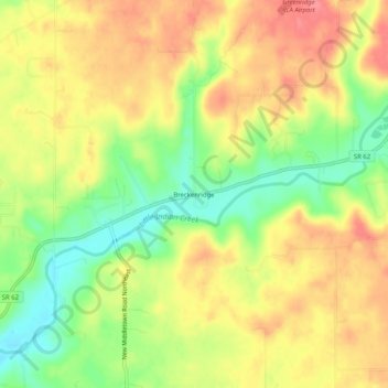 Topografisk kort Breckenridge, højde, terræn