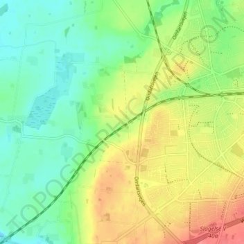 Topografisk kort Hyllerup, højde, terræn