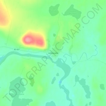 Topografisk kort Lannavaara, højde, terræn