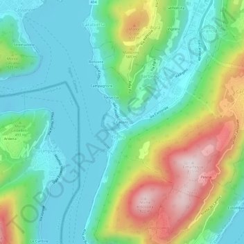 Topografisk kort Casoro, højde, terræn