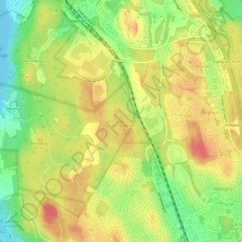 Topografisk kort Grävlingsberget, højde, terræn