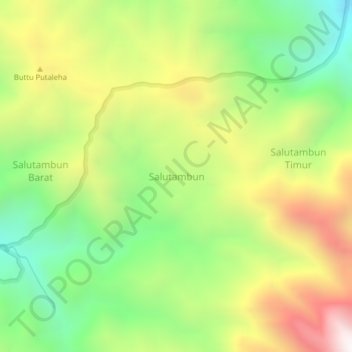 Topografisk kort Salutambun, højde, terræn