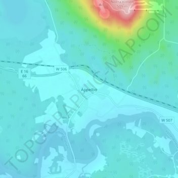 Topografisk kort Äppelbo, højde, terræn