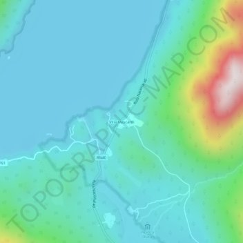Topografisk kort Villa Mascardi, højde, terræn