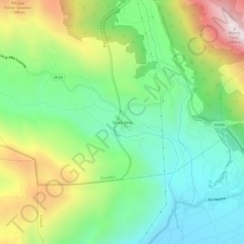 Topografisk kort Santa Jona, højde, terræn