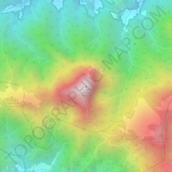 Topografisk kort Mount Muria, højde, terræn