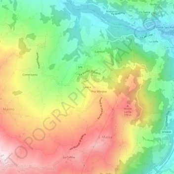 Topografisk kort Cisana, højde, terræn