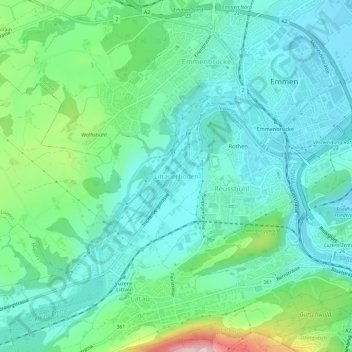 Topografisk kort Littauerboden, højde, terræn