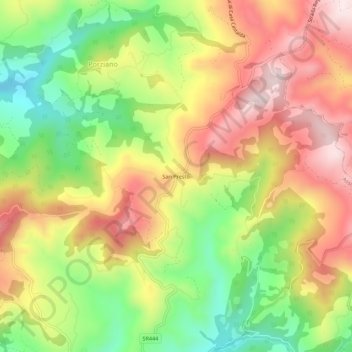 Topografisk kort San Presto, højde, terræn