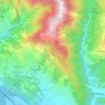 Topografisk kort Cerreta San Nicola, højde, terræn