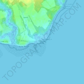 Topografisk kort Stansore Point, højde, terræn