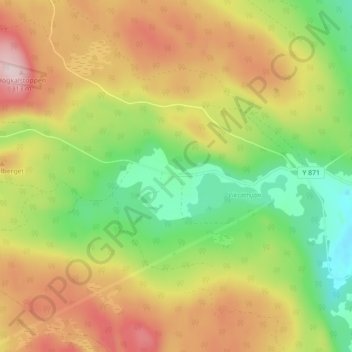 Topografisk kort Viksätter, højde, terræn