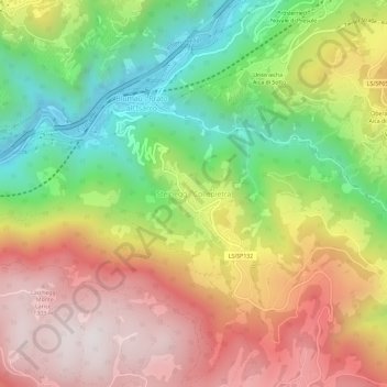Topografisk kort Collepietra, højde, terræn