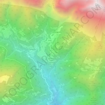 Topografisk kort Laveno, højde, terræn