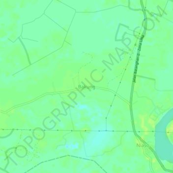 Topografisk kort Bakung, højde, terræn