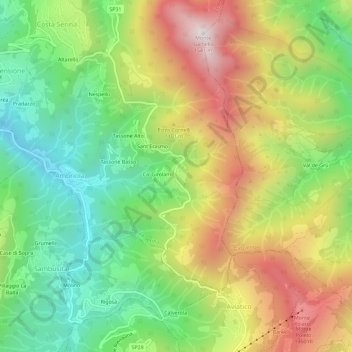 Topografisk kort Trafficanti, højde, terræn
