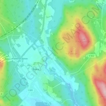 Topografisk kort Förnätra, højde, terræn