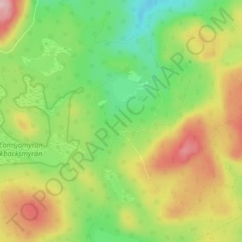 Topografisk kort Tjärnsjön, højde, terræn