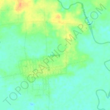 Topografisk kort Jabung, højde, terræn