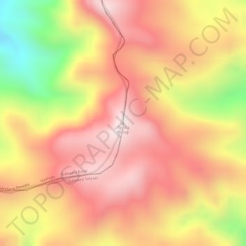 Topografisk kort Buntu Masuji, højde, terræn