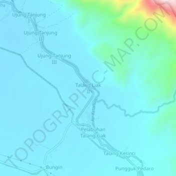 Topografisk kort Talang Liak II, højde, terræn