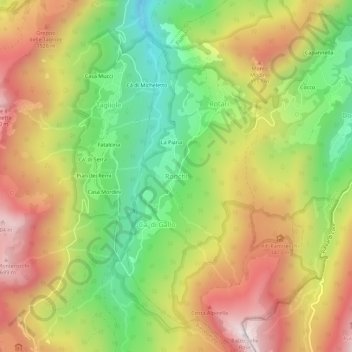 Topografisk kort Ronchi, højde, terræn