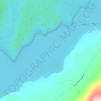Topografisk kort Lago Roca, højde, terræn