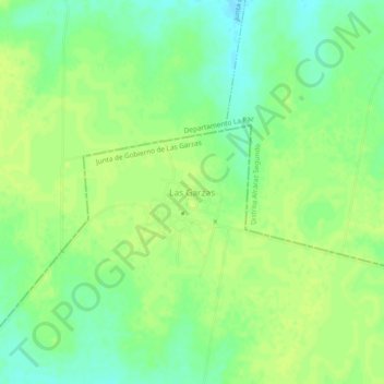 Topografisk kort Las Garzas, højde, terræn