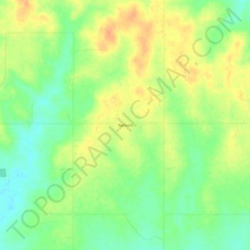 Topografisk kort Nelson, højde, terræn