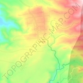 Topografisk kort Taropo, højde, terræn