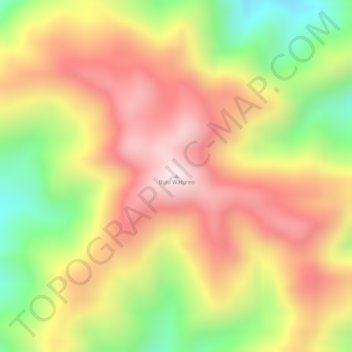 Topografisk kort Bulu Watureo, højde, terræn