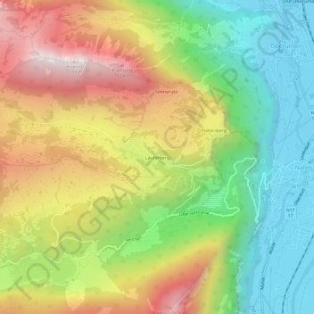 Topografisk kort Läuferberg, højde, terræn