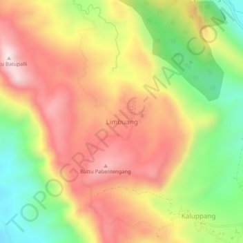 Topografisk kort Limbuang, højde, terræn