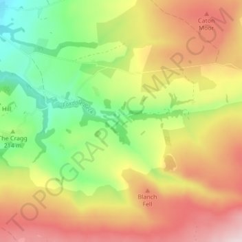 Topografisk kort Littledale, højde, terræn