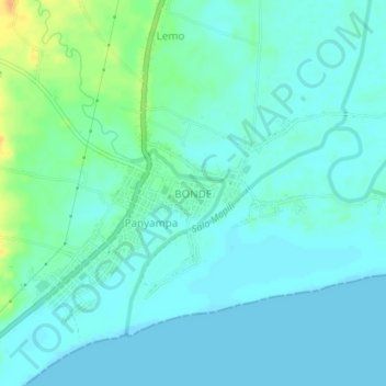 Topografisk kort BONDE, højde, terræn