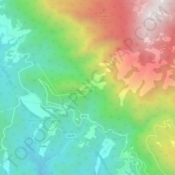 Topografisk kort Staffoli, højde, terræn