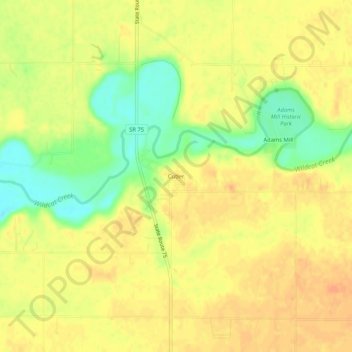 Topografisk kort Cutler, højde, terræn