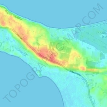 Topografisk kort Lumsås, højde, terræn