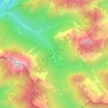 Topografisk kort Bleckenau, højde, terræn